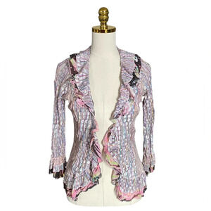 Women's Multicolor Ruffled Jacket
